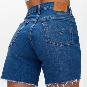 Levi's Premium 501 denim shorts mid thigh